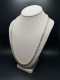 18K 6mm Handmade Solid Rope Chain