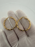 30mm x 2.5mm 14K Yellow Gold Twisted Hoops 1.8g
