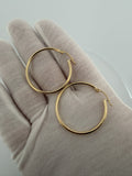 35mm x 2mm 14K Yellow Gold Hoops 2.51g