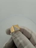 Size 7 14k Gold Two Tone Square Signet Ring 3.9g
