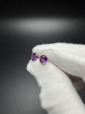 6mm 14k Yellow Gold Amethyst Studs .65g