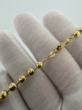 8" 14K Yellow Gold Diamond Cut Moon Bead 5mm 12.9g