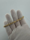 8" 14K Yellow Gold Rope 5mm 5.3g
