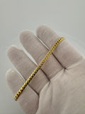 8" 10K Yellow Gold Cuban Bracelet 4mm 9.82g