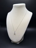 14k White Gold 1ct VS/VVS Lab Diamond Solitaire Pendant with Diamond Bail .8g