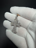 1.75" Silver 1.2ctw VS/VVS Lab Diamond Gothic Cross 6.3mm Bail 4.6g