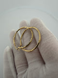 35mm 14K Yellow Gold Fancy Diamond Cut Hoops 1.7g
