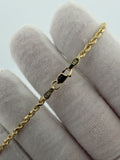7" 14K Yellow Gold Rope Bracelet 2.5mm 3.42g