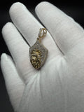 1.5" 10K Yellow Gold Lion 1ctw Natural Diamond Pendant 5.5mm Bail 3.71g