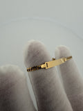 5 inch 2.5mm diamond cut curb baby ID bracelet in 14K yellow gold, 1.83g, view 3 - Ott Family Jewelry