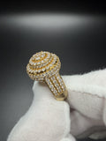 Size 10 10k Yellow Gold 4ctw Natural Diamond Cluster Ring 8.25g