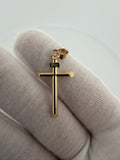1.5" 14K Yellow Gold Round Cross 5.6mm Bail 1.33g