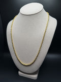24" 14k Yellow Gold Dia Cut Moon Bead Chain 3.5mm 23.7g
