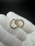 15mm 14K Yellow Gold Fancy Hoops 1.32g