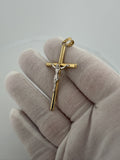 2.25" 14K Two-Tone Crucifix 5mm Bail 2.0g
