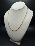 20" 14K Yellow Gold Fancy Rounded Box Link 3.3mm 9.17g