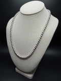 22" 14K White Gold Diamond Cut Moon Bead 6mm 39.6g
