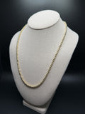 22" 10K Yellow Gold Diamond Cut Moon Bead Chain 4mm 11.0g