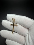 1.5" 14K yellow gold round cross pendant, 1.35g – Ott Family Jewelry (3)