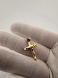 1.25" 14k Yellow Gold Crucifix 4mm Bail 1.65g