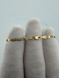 5.5" 14K Yellow Gold 3mm Valentino Link Baby ID Bracelet 3.0g