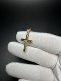 1.25" 14K two-tone gold square cross / crucifix pendant, 1.4g – Ott Family Jewelry (3)