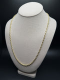 24" 14k Yellow Gold Rope 3.5mm 27.4g