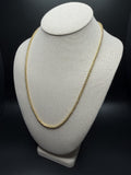 22" 14k Yellow Gold Dia Cut Moon Bead Chain 3mm 14.6g