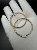 40mm x 2mm 14K Yellow Gold Fancy Hoops 2.62g