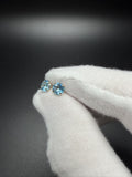 6mm 14k Yellow Gold Blue Topaz Studs .65g