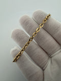7.5" 14k Yellow Gold Fancy Paperclip 4.5mm 5.53g