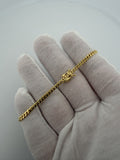 7.5" 10K Yellow Gold Cuban Bracelet 3mm 4.93g