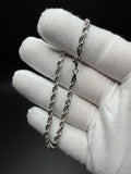 8" 14K White Gold Rope 4mm 10.1g