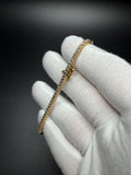 7.25" Gold over Silver .75ctw Natural Diamond Tennis Bracelet 3mm 10.9g