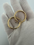 30mm x 3mm hoop earrings in 14K yellow gold, 2.4g, view 3 - Ott Family Jewelry