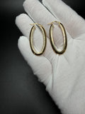 1.5" 14K Yellow Gold Fancy Oval Hoops 3.1g