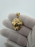 1.5" 14K Yellow Gold Lion Pendant 6.7mm Bail 5.55g