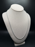 24" Silver 2mm 22ctw Moissanite Tennis Chain 22.0g