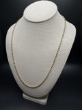 24" 14k Yellow Gold Dia Cut Moon Bead Chain 3mm 15.63g