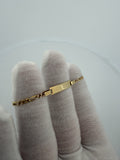 6" 14K Yellow Gold Diamond Cut Figaro Baby ID Bracelet 2.5mm 1.73g