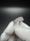 Size 10 Silver 1.5ctw VS/VVS Lab Diamond Cuban Ring 8.5mm 6.0g