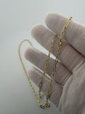 24" 14K Yellow Gold Paperclip 3mm 2.8g