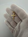 1.25" 14K Yellow Gold Round Cross 4.6mm Bail 1.04g