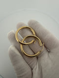 35mm x 4mm hoop earrings in 14K yellow gold, 3.7g, view 3 - Ott Family Jewelry