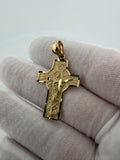 1.5" 14k Yellow Gold Risen Christ Resurrection Cross Pendant High Detail 6.2mm Bail 4.15g