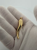 2" 14K Yellow Gold Italian Horn 4mm Bail 2.51g
