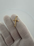 1.25" 14K Yellow Gold Round Cross 2mm Bail .93g