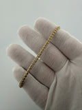 8" 14K Yellow Gold Ice Chain Bracelet 3.5mm 7.06g