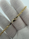 8" 14k Yellow Gold Rope 3mm 6.33g