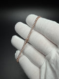7" 14K Rose Gold 3ctw Lab Diamond Tennis Bracelet 2.3mm 6.05g